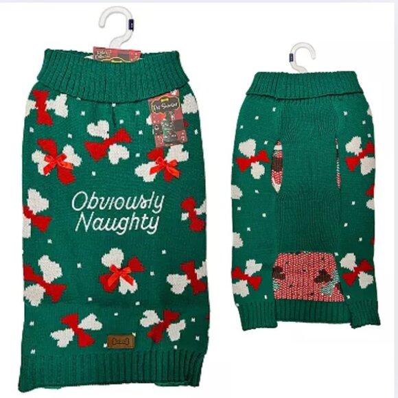 NEW Hallmark "Obviously Naughty" Dog Sweater - Christmas Holiday Pet Clothing - Picture 2 of 8